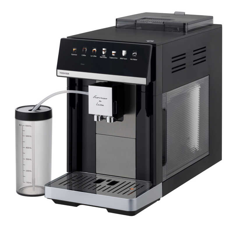 【決算20%オフクーポン対象商品】東芝　TOSHIBA 全自動エスプレッソ&ラテマシン ミル付き ブラック ELM-A1B-K
