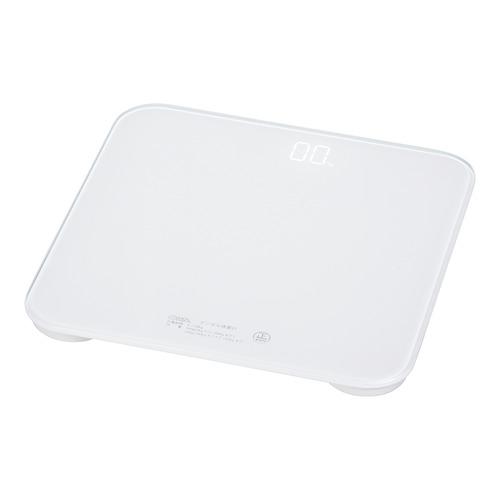 【決算20%オフクーポン対象商品】オーム電機 デジタル体重計 薄型 コンパクト ホワイト HBK-T109-W
