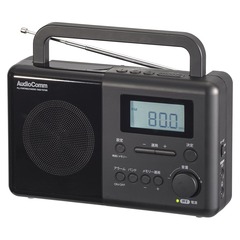 【500円OFFクーポン対象商品】OHM オーム AudioComm PLLポータブルラジオ AM/FM/ラジオNIKKEI RAD-T570N