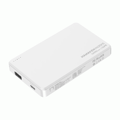 ハマケンワークス HAMAKEN WORKS JOVY SSPBシリーズ 準固体電池モバイルバッテリー 10000mAh HW-SSPB100WHF [USB Power Delivery・Quick Charge対応 /2ポート] ホワイト