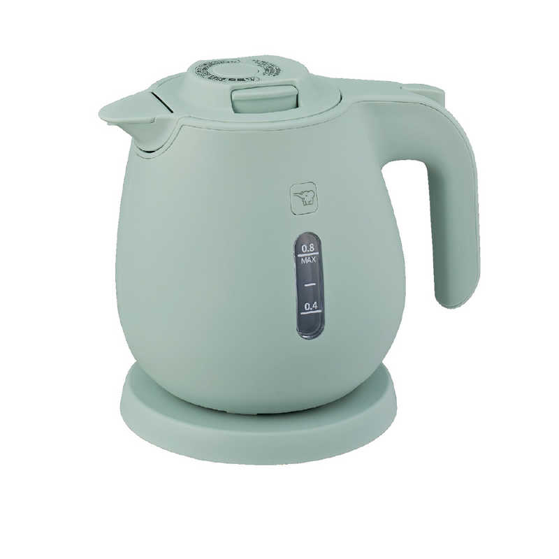 【決算20%オフクーポン対象商品】象印マホービン ZOJIRUSHI 電気ケトル 0.8L 蒸気レス構造 転倒湯もれ防止構造 グレーズグリーン CK-JA08-GM