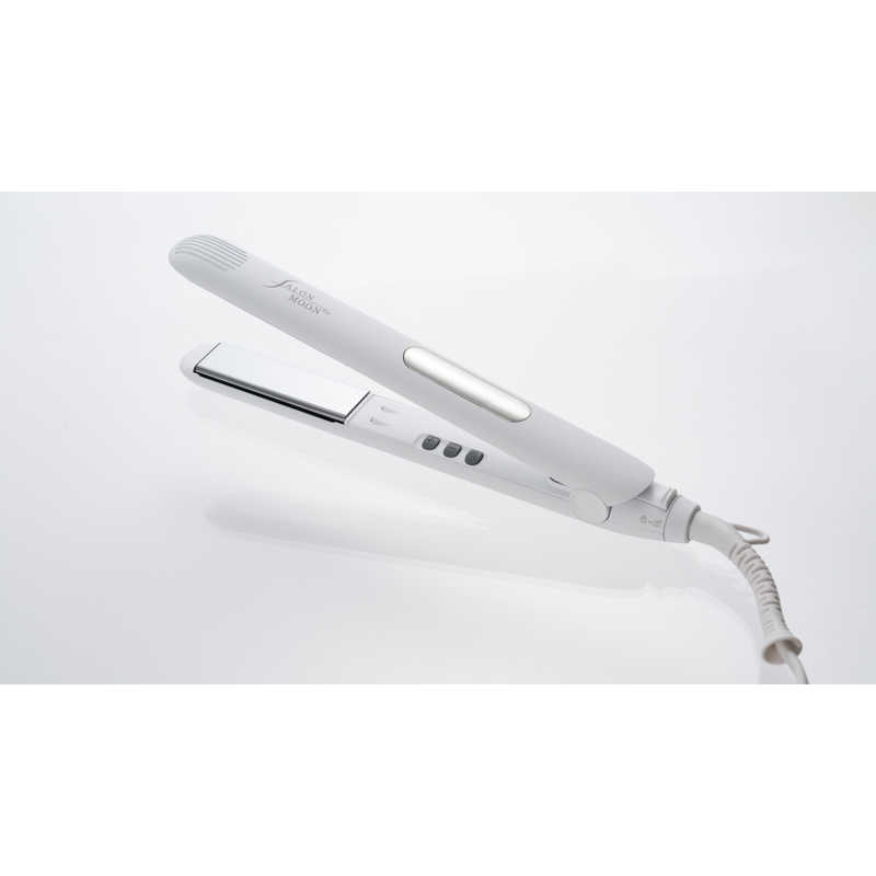 【決算20%オフクーポン対象商品】サロンムーン SALONMOON ミラーダブルイオン ストレートヘアアイロン 24mm 80℃～230℃ 海外対応 交流(コード)式 ホワイト SLM106-WH