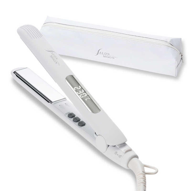 【決算20%オフクーポン対象商品】サロンムーン SALONMOON ミラーダブルイオン ミニストレートヘアアイロン 20mm 80℃～230℃ 海外対応 交流(コード)式 ホワイト SLM110-WH