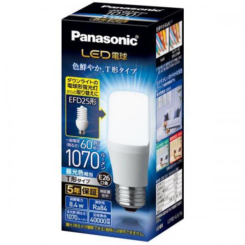 パナソニック Panasonic LED電球 T形 1070lm 昼光色 E26 60形 LDT8DGST6