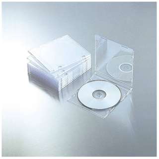 【決算20%オフクーポン対象商品】ELECOM DVD CDケース プラケース スリム 1枚収納 10枚パック クリア CCD-JSCS10CR エレコム