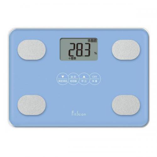 タニタ TANITA 体重体組成計 健康管理 お手軽 ダイエット コンパクト 小型 FitScan ブルー FS-104-BL