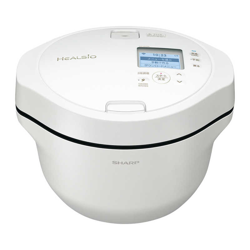シャープ SHARP 水なし自動調理鍋 ヘルシオ ホットクック pro 2.4L 2～6人分 まぜ技ユニット 無線LAN対応 プレミアムホワイト KN-HW24K-W