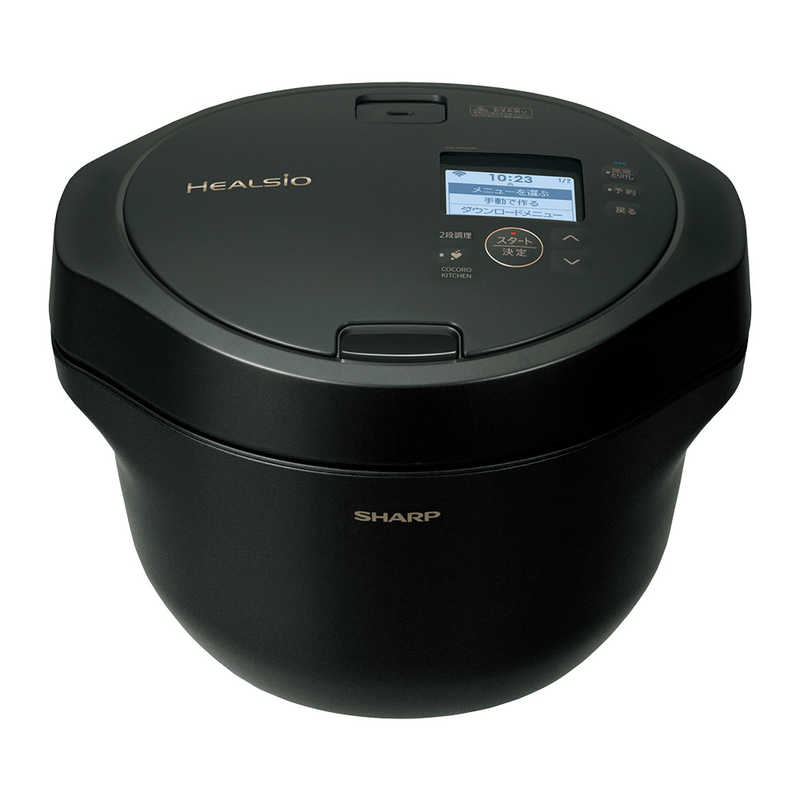 シャープ SHARP 水なし自動調理鍋 ヘルシオ ホットクック pro 2.4L 2～6人分 まぜ技ユニット 無線LAN対応 プレミアムブラック KN-HW24K-B