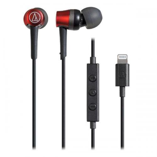 【決算10%オフクーポン対象商品】オーディオテクニカ audio-technica Lightning用イヤホン レッド ATH-CKD3LI-RD