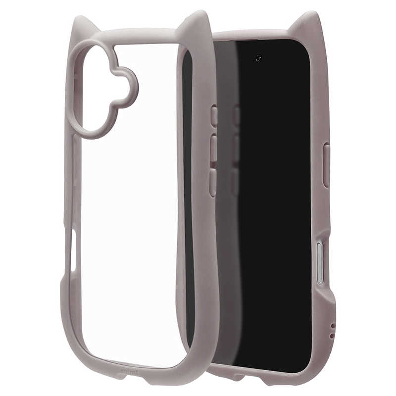 ラスタバナナ iPhone17用猫耳ケース TPU×PC アッシュグレー 9162IP5AHPAG