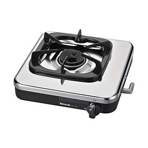 リンナイ Rinnai 一口ガスコンロ 都市ガス12A/13A用 ステンレス天板 圧電点火式 RTE-10C-13A
