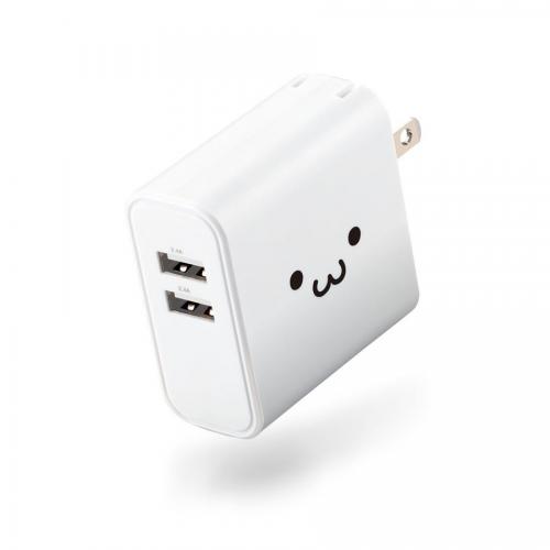 エレコム ELECOM 24W AC充電器 USB×2ポート ホワイトフェイス MPA-ACU05WF