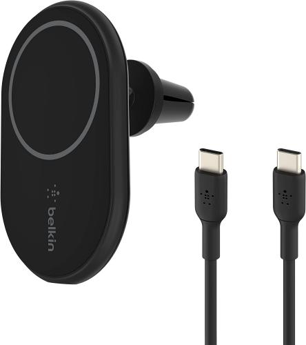 BELKIN MagSafe対応 ワイヤレス車載充電器 10W エアコン吹き出し口用  ブラック WIC004BTBKNC