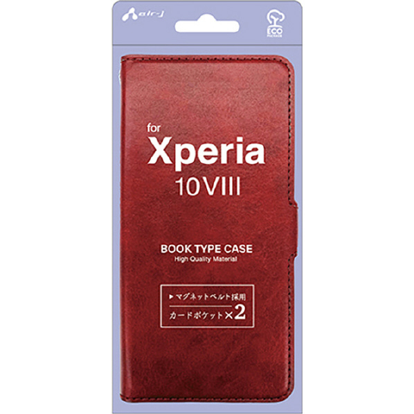 エアージェイ air-j  Xperia 10Ⅷ用 レザー調手帳型ケース     BOOK TYPE CASE for Xperia 10Ⅷ