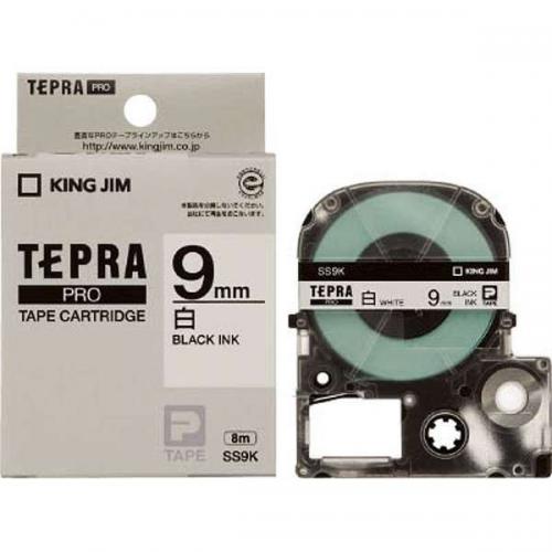 【決算20%オフクーポン対象商品】KING JIM TEPRA 白ラベルテープ 白テープ 黒文字 9mm SS9K キングジム テプラ