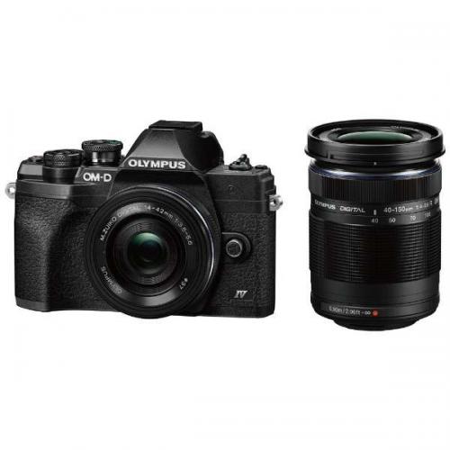 【決算10%オフクーポン対象商品】オリンパス OLYMPUS ミラーレス一眼カメラ「OM-D E-M10 Mark IV」EZダブルズームキット(ブラック) E-M10MK4WZK-BLK