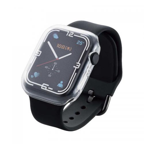 エレコム ELECOM Apple Watch series7 45mm 用 フルカバーソフトケース アップルウォッチ シリーズ7 クリア AW-21AFCUCR