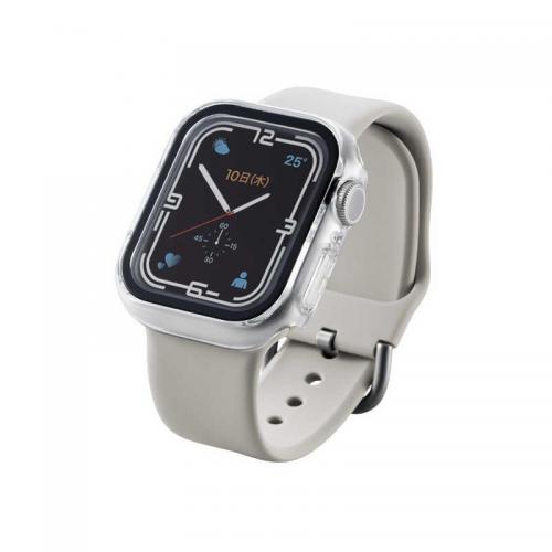 エレコム ELECOM Apple Watch series7 41mm 用 フルカバーケース プレミアムガラス 高透明 アップルウォッチ7 クリア AW-21BFCGCR