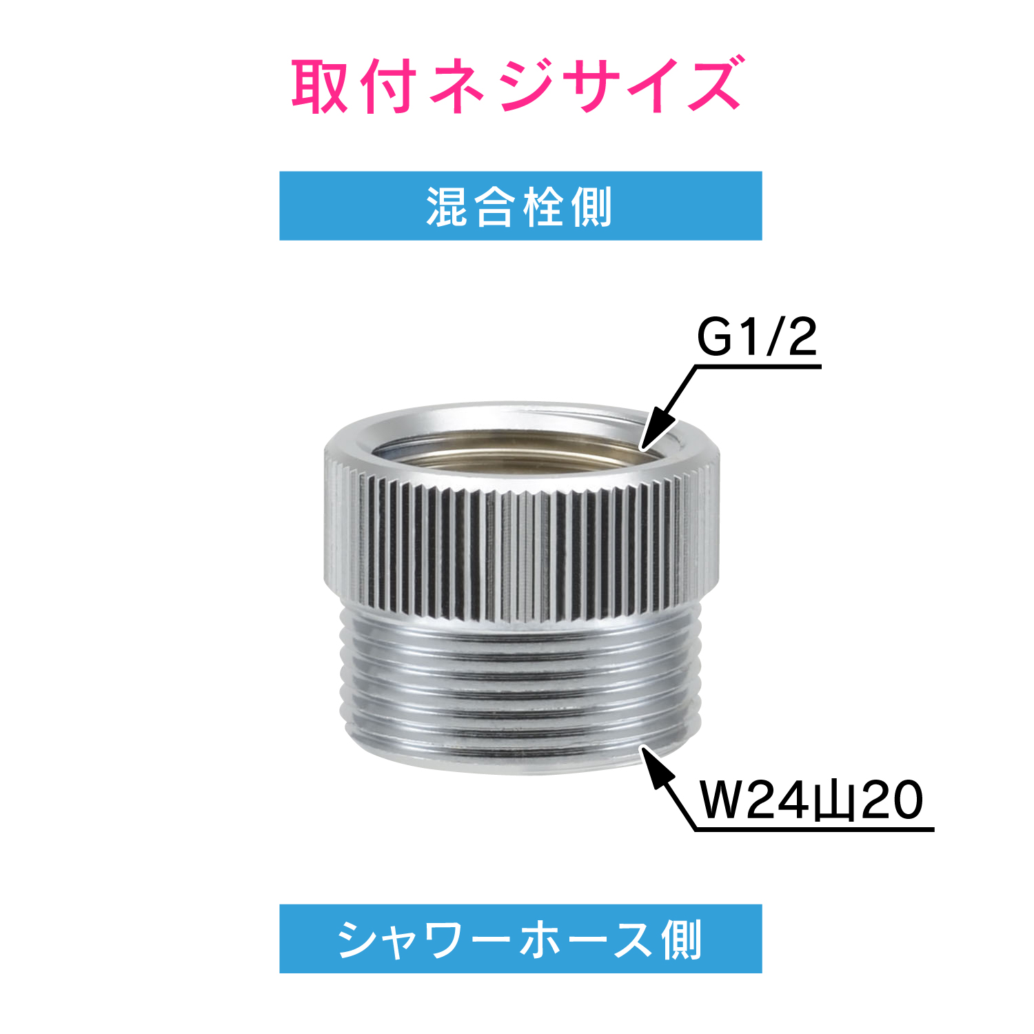 カクダイ KAKUDAI ガオナ GAONA これエエやん シャワーホース用アダプター TOTO太ホース用 GA-FW047