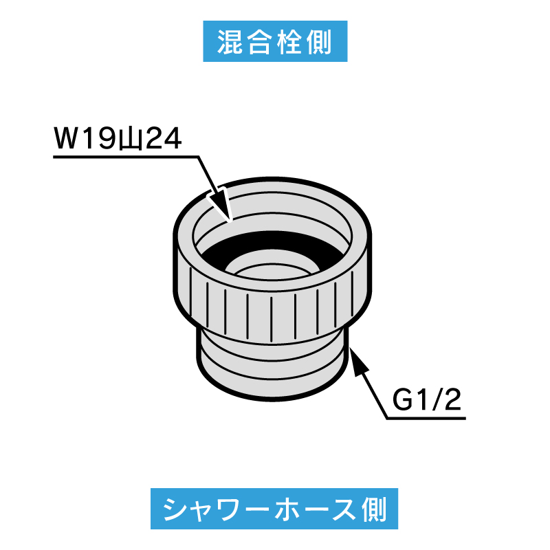 カクダイ KAKUDAI ガオナ GAONA シャワーホース用アダプター TOTO細ホース混合栓用 GA-FW016