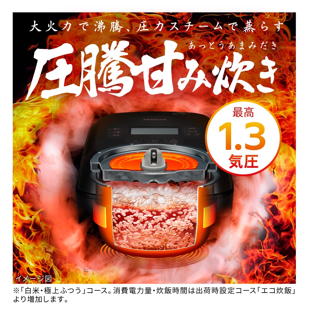 日立 HITACHI 圧力スチームIH炊飯器 ふっくら御膳 5.5合 フロストホワイト RZ-V100KM-W
