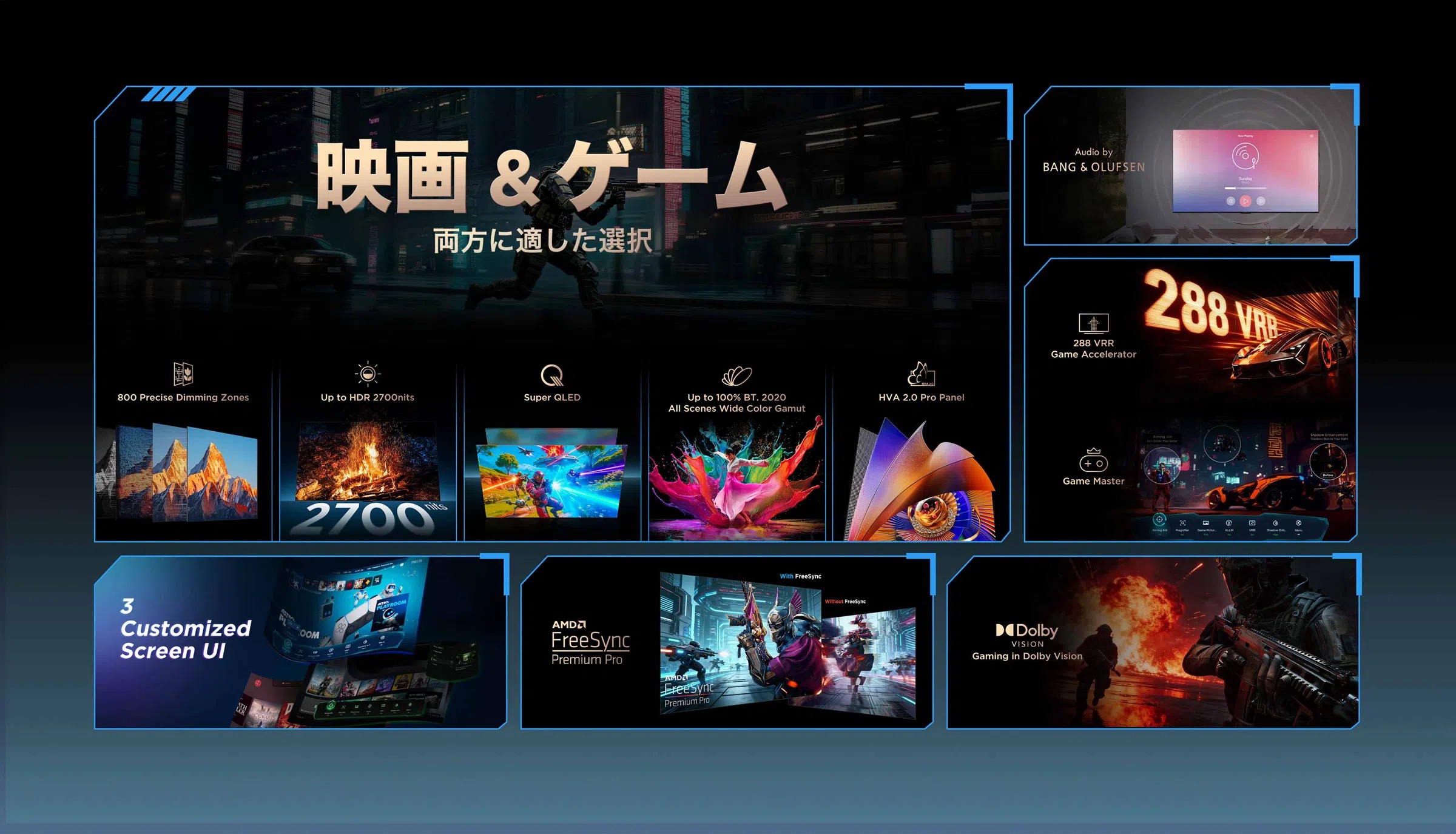 ティーシーエル TCL 4K液晶テレビ 55V型 SQD-Mini LEDバックライト 4K144Hz Google TV C7Lシリーズ 55C7L