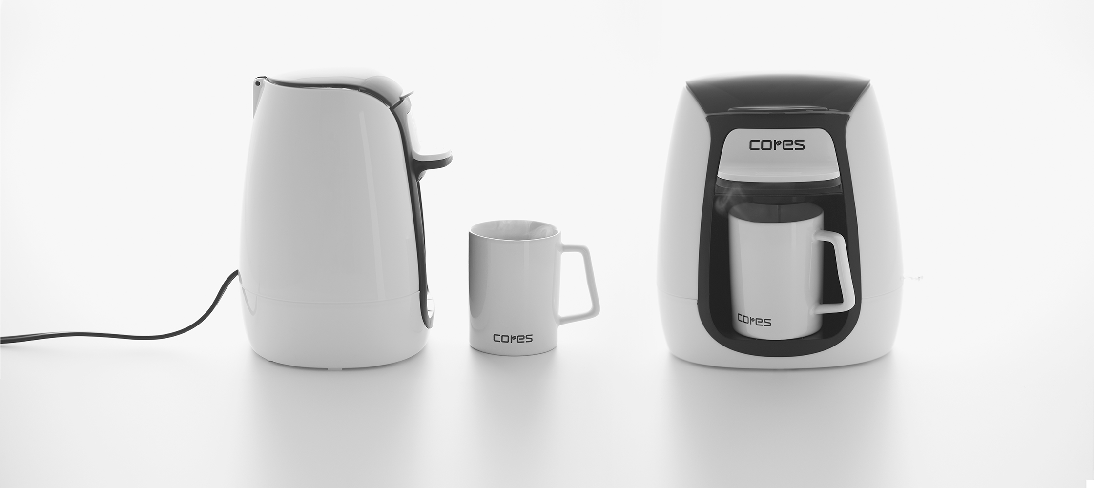 コレス Cores 1カップコーヒーメーカー 専用マグ付 ホワイト C312WH