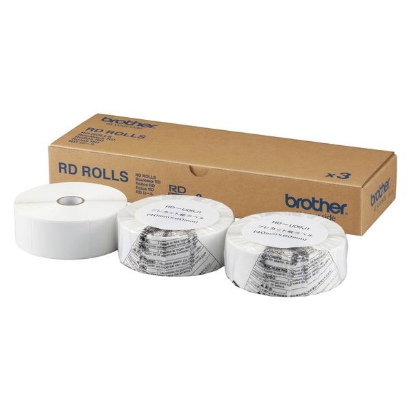 ブラザー brother TDシリーズ用 RDロール プレカット紙ラベル 幅40×長さ60mm 3ロール RD-U06J1
