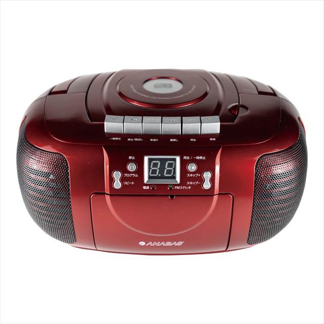 アナバス ANABAS CDラジオカセットレコーダー レッド CD-CB5R