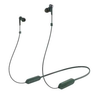 オーディオテクニカ audio-technica ブルートゥースイヤホン カナル型グリーン ATH-CKS330XBT-GR リモコン・マイク対応 /ワイヤレス(左右コード) /Bluetooth