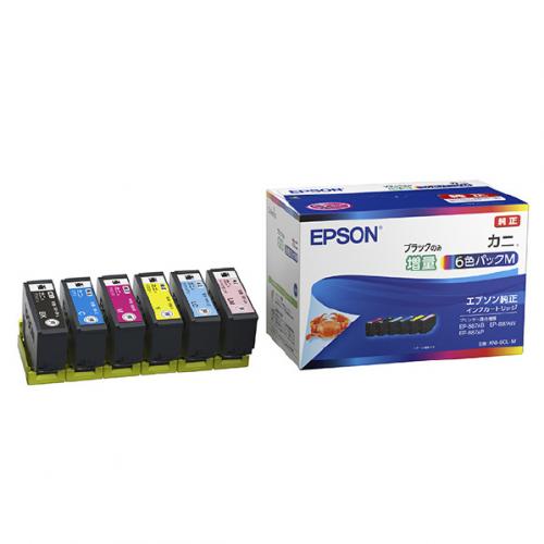 エプソン EPSON  エプソン純正 インクカートリッジ カニ 6色パックM(黒のみ増量) KNI-6CL-M