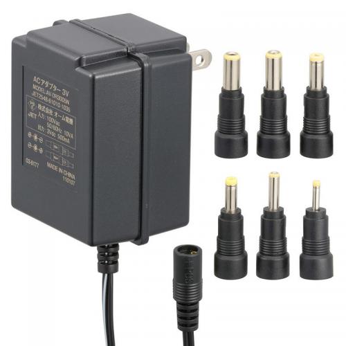 オーム電機 AudioComm ACアダプター トランス式電源アダプター DC3V対応 変換プラグ6種付き AV-DR3005N