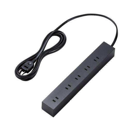 エレコム ELECOM 回転脚付上面5口+側面5口タップ 10個口・3m ブラックT-KF04-21030BK