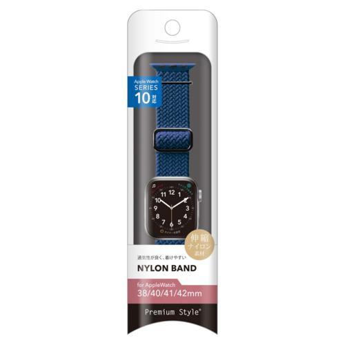 PGA Apple Watch 41mm用 ナイロンバンド ブルー PG-AW41NY05BL