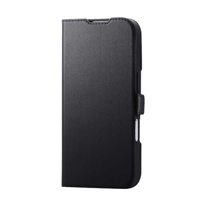 エレコム ELECOM iPhone 17ケース ソフトレザーケース 磁石付 耐衝撃 ハンドストラップ付 ブラック PMA25APLFY3BK