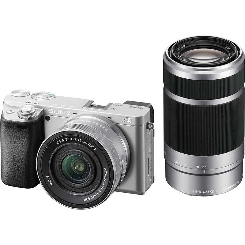 【5,000円OFFクーポン対象商品】ソニー SONY ミラーレス一眼カメラ α6400 ダブルズームレンズキット シルバー ILCE-6400X-S