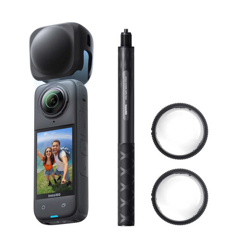【決算10%オフクーポン対象商品】insta360 X4 360度アクションカメラ スノーボードバンドル ブラック CINSABMA-X432
