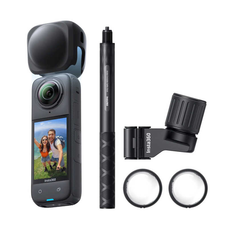【決算10%オフクーポン対象商品】insta360 X4 360度アクションカメラ スキーバンドル ブラック CINSABMA-X462