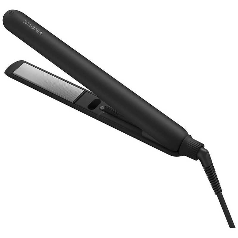 【決算20%オフクーポン対象商品】サロニア SALONIA ストレートアイロン スムースシャイン 24mm 80℃～210℃ 海外対応 交流(コード)式 ブラック SAL23105BK