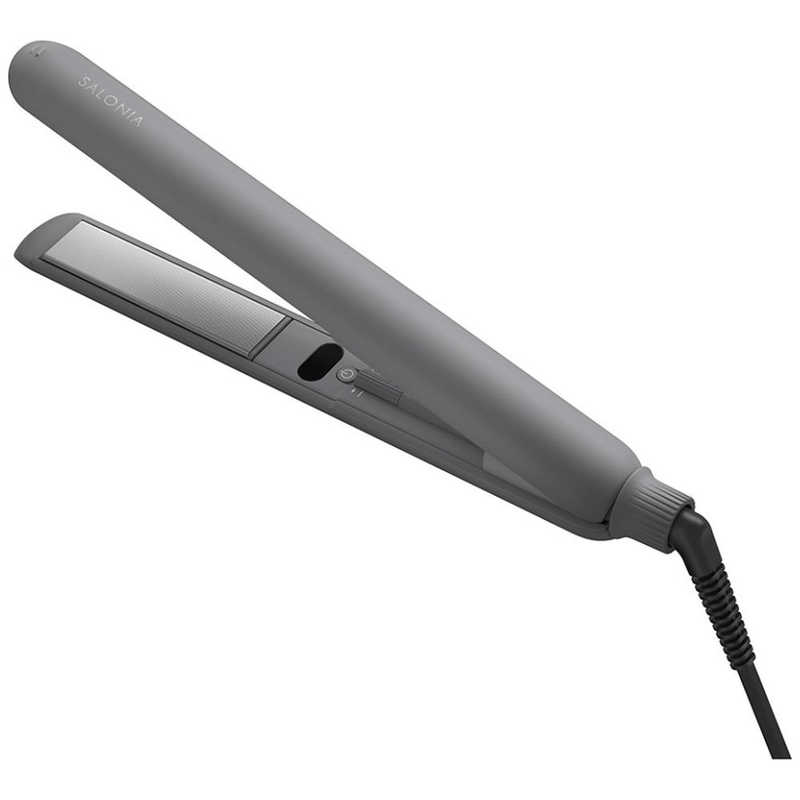 【決算20%オフクーポン対象商品】サロニア SALONIA ストレートアイロン スムースシャイン 24mm 80℃～210℃ 海外対応 交流(コード)式 グレー SAL23105GR