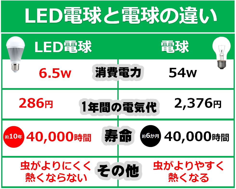 LED電球の違い