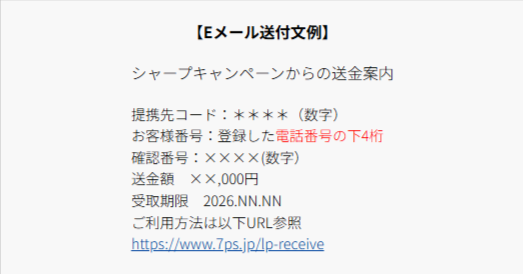 Eメール通知例